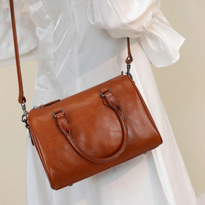 Vintage genuine leather handbags for women luxury