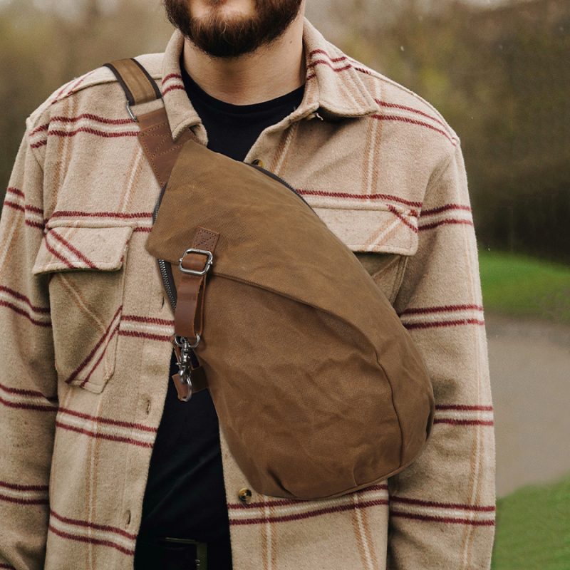 Waterproof Designer Canvas Crossbody Chest Bag For Men