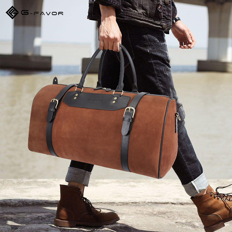 Genuine leather duffel bag