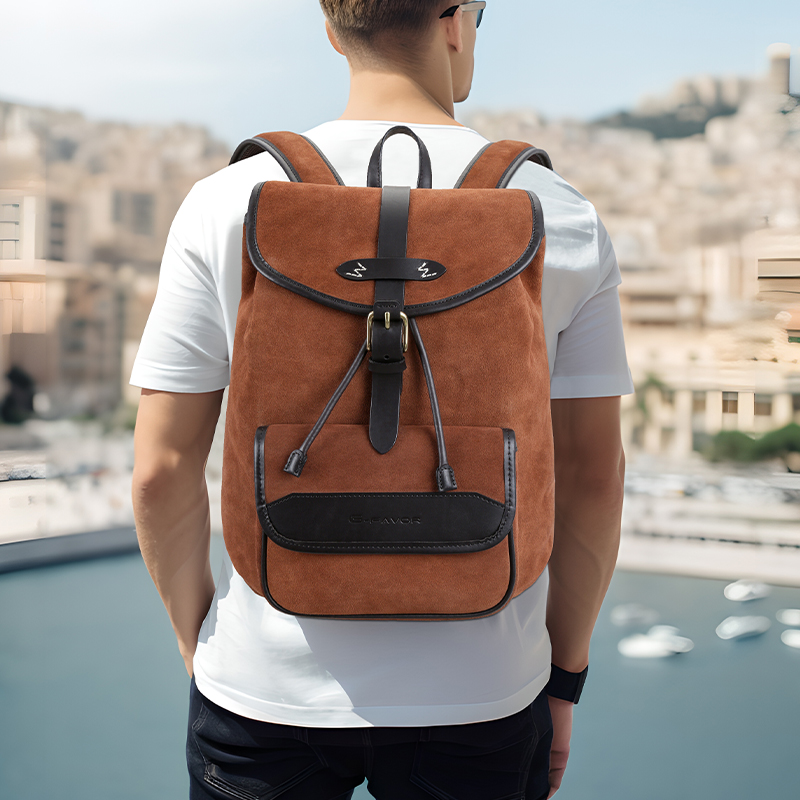 Genuine leather backpack