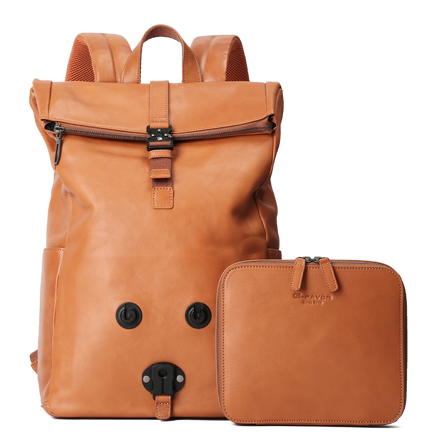 Genuine leather backpack