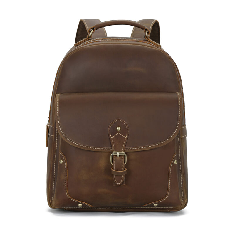 Customization Vintage Genuine Leather Small Size Backpack