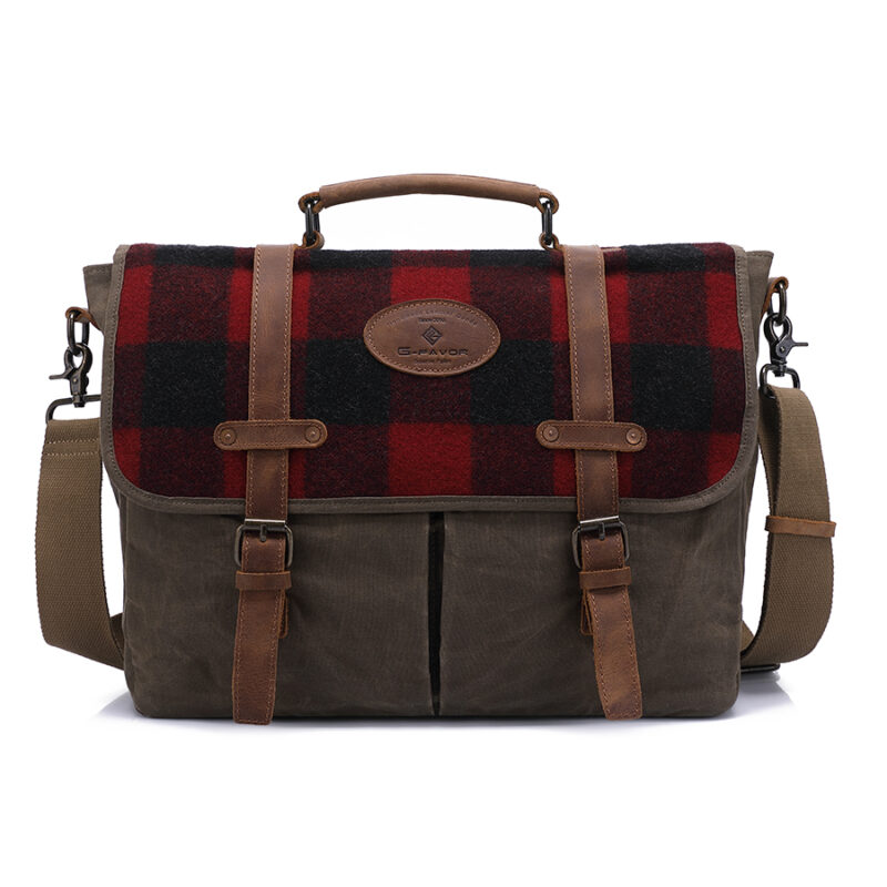 Vintage Waxed Canvas Laptop Bag Single Shoulder Messenger Bag