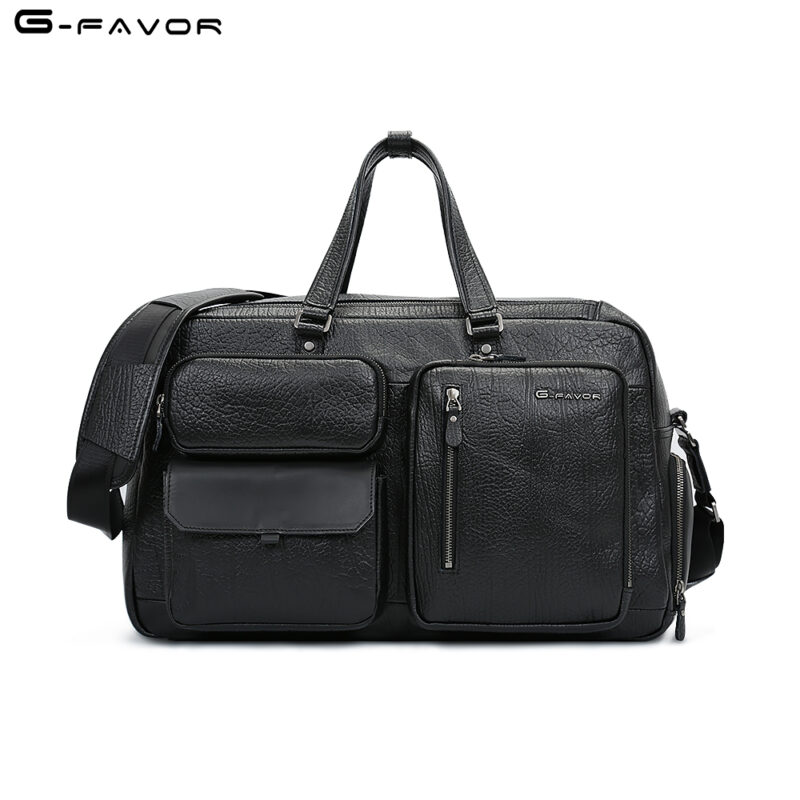 Vintage Men Genuine Leather Briefcase with Multi-pocket