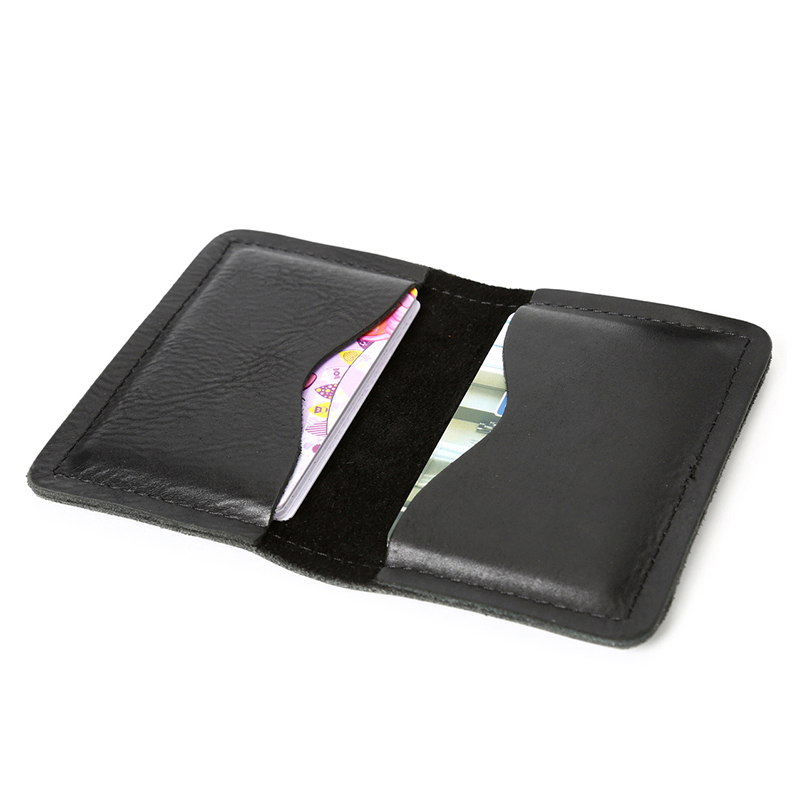 Men RFID Genuine Leather Card Holder Bifold Short Money Clip