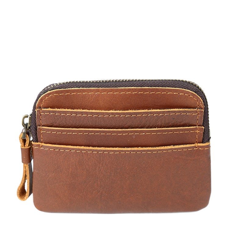 Vintage Handmade Ladies Genuine Leather Zipper Wallets Card Holder